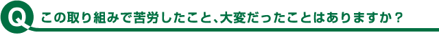 この取り組みで苦労したこと、大変だったことはありますか？